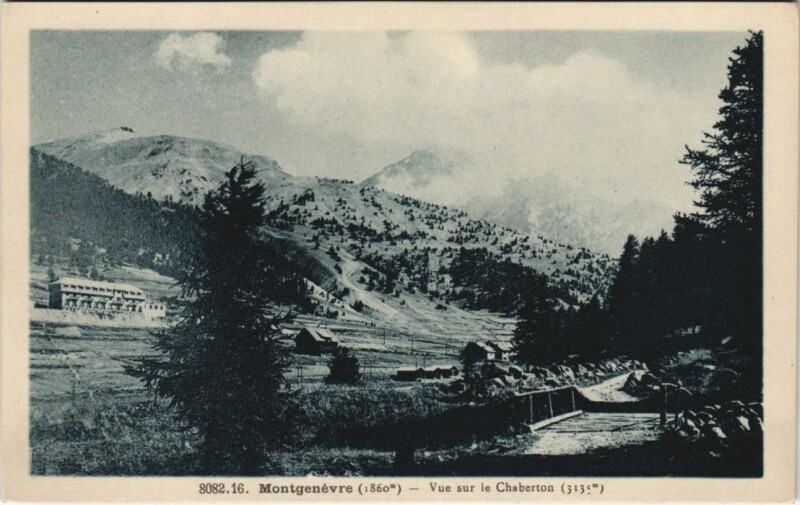 Carte postale ancienne Montgenevre Vue sur le Chaberton