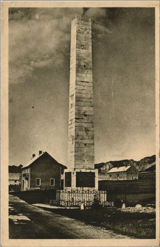 Carte postale ancienne Montgenevre L'Obelisque et la Douane