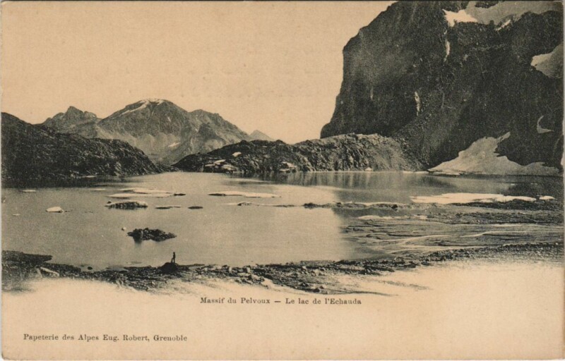 Carte postale ancienne Massif de Pelvoux - Le Lac de l'Echauda