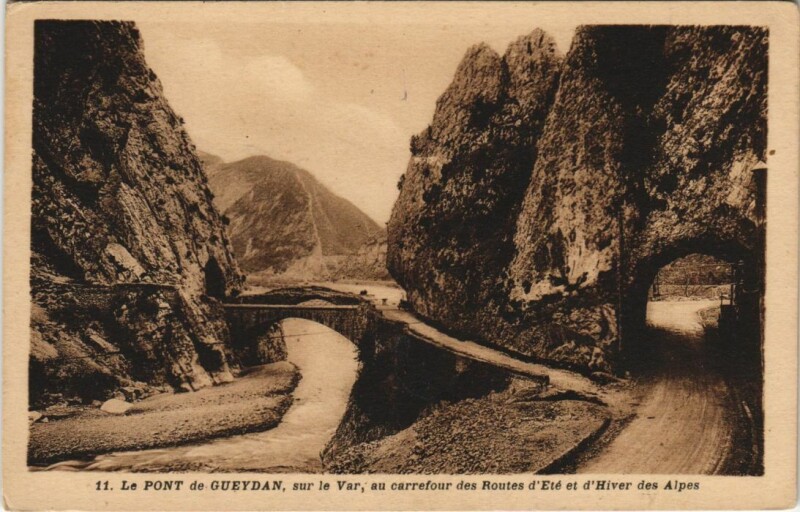 Carte postale ancienne Le Pont de Gueydan sur le Var
