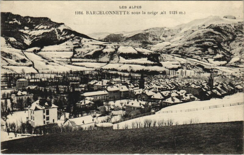 Carte postale ancienne Barcelonnette sous la Neige
