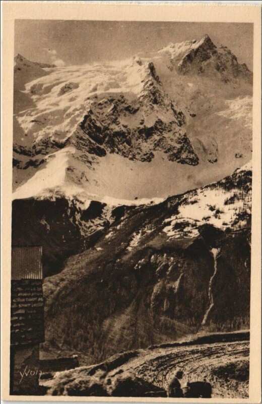 Carte postale ancienne La Meije - Vue de la Route du Chazelet
