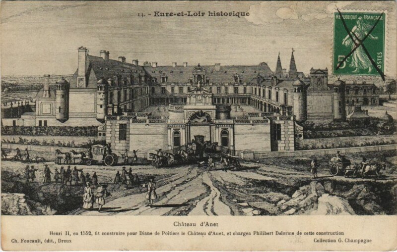 Carte postale ancienne Anet Le Chateau France