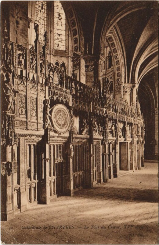 Carte postale ancienne Chartres Cathedrale ,Le Tour du Choeur France à Chartres