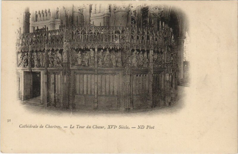 Carte postale ancienne Chartres Cathedrale Le Tour du Choeur France à Chartres