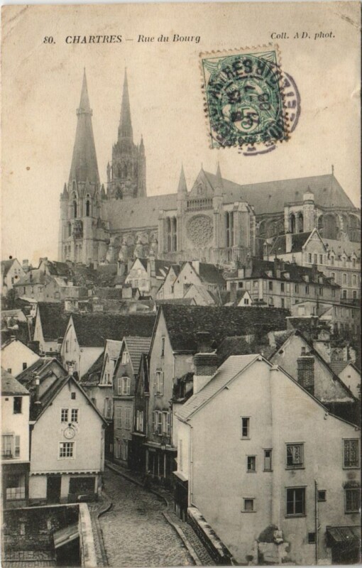 Carte postale ancienne Chartres Rue du Bourg France à Chartres