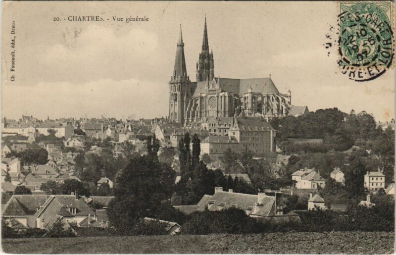 Carte postale ancienne Chartres vue generale France à Chartres