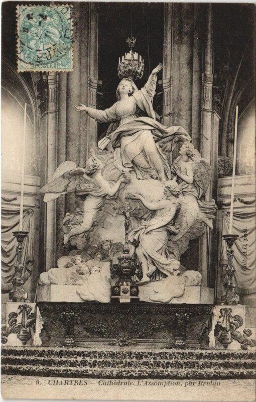 Carte postale ancienne Chartres Cathedrale Assomption par Bridan France à Chartres