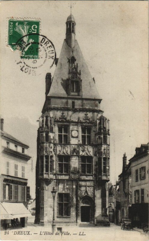 Carte postale ancienne Dreux Hotel de Ville France à Dreux