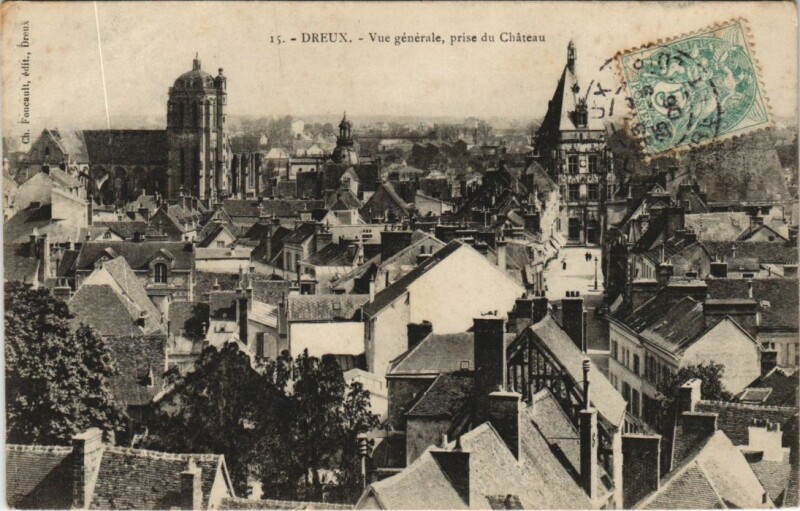Carte postale ancienne Dreux vue generale France à Dreux