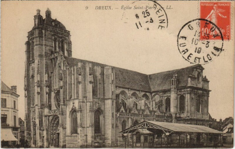 Carte postale ancienne Dreux Eglise Saint-Pierre France à Dreux