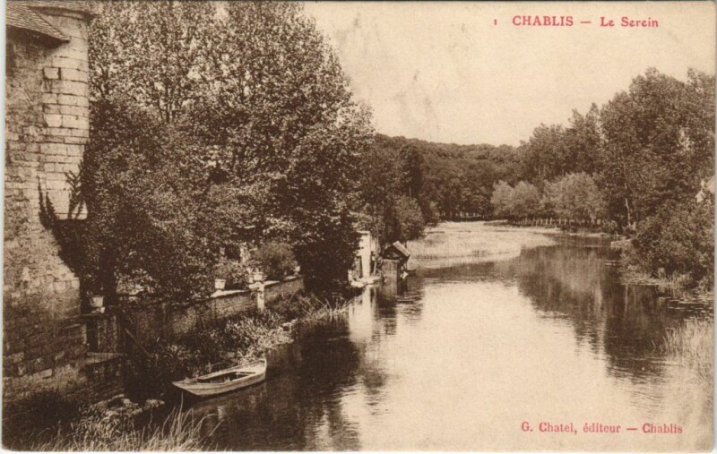 Carte postale ancienne Chablis Le Serein France à Chablis