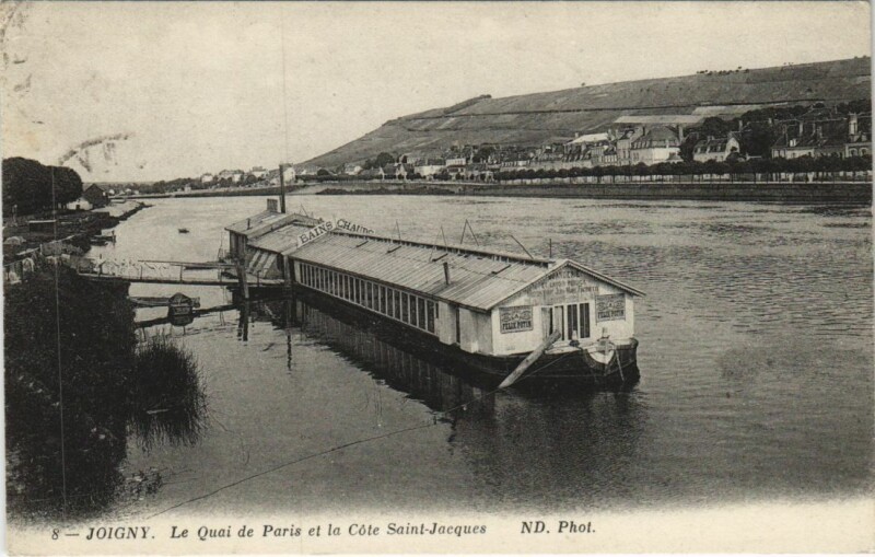 Carte postale ancienne Joigny Le Quai de Paris France à Joigny