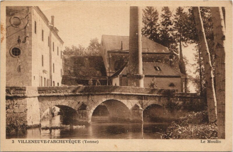 Carte postale ancienne Villeneuve-L'Archeveque Le Moulin France