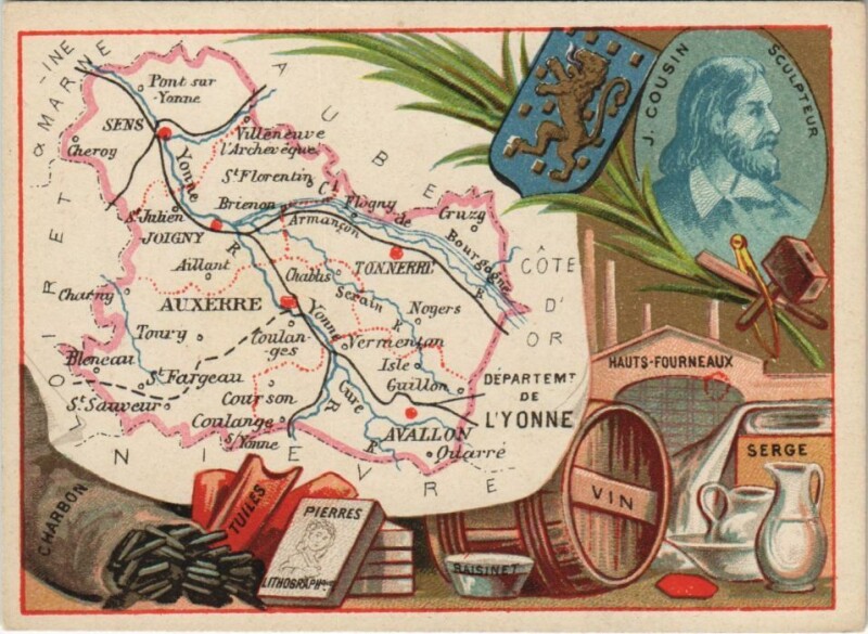 Carte postale ancienne Souvenir de l'Yonne France