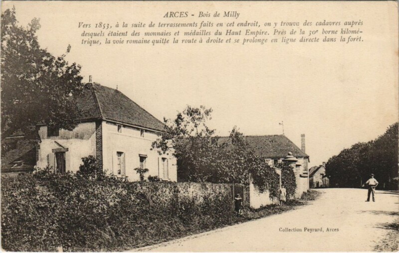 Carte postale ancienne Arces Bois de Milly France