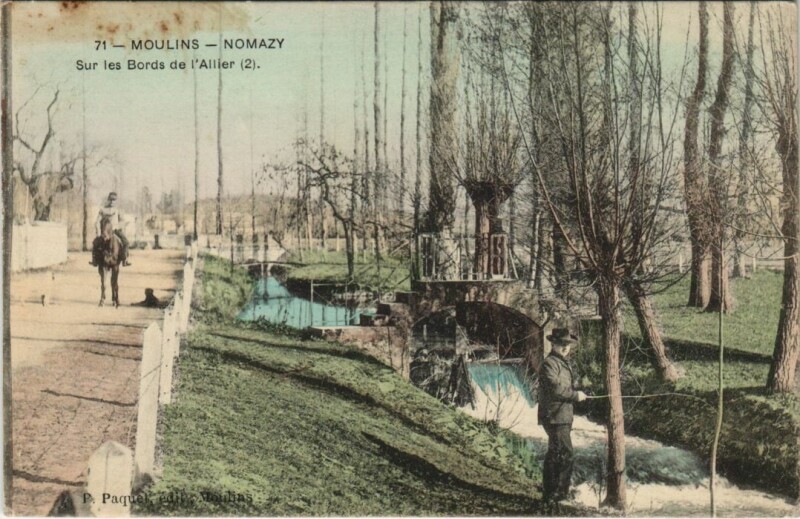 Carte postale ancienne Moulins Nomazy - Sur les Bords de l'Allier à Moulins