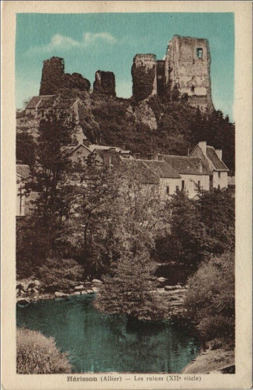 Carte postale ancienne Herisson Les Ruines