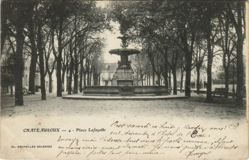 Carte postale ancienne Chateauroux Place Lafayette France