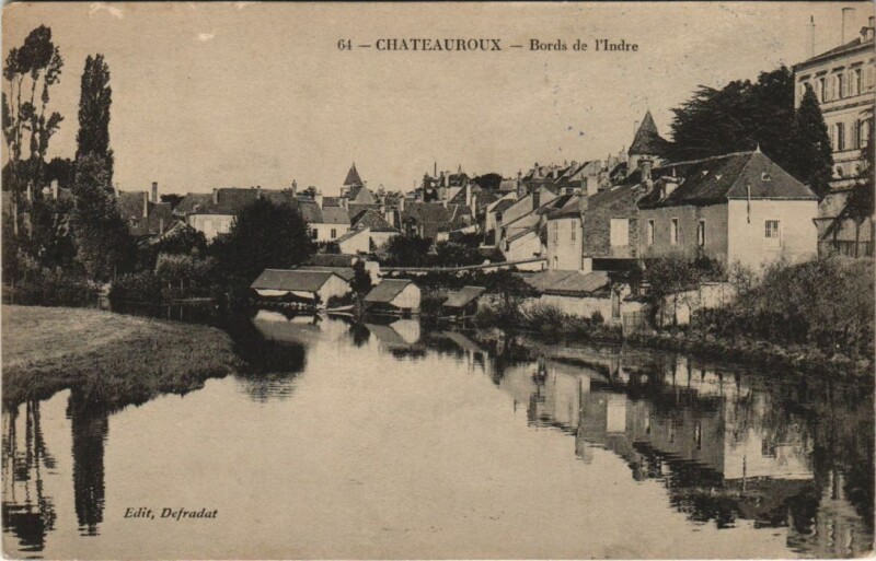 Carte postale ancienne Chateauroux Bords de l'Indre France