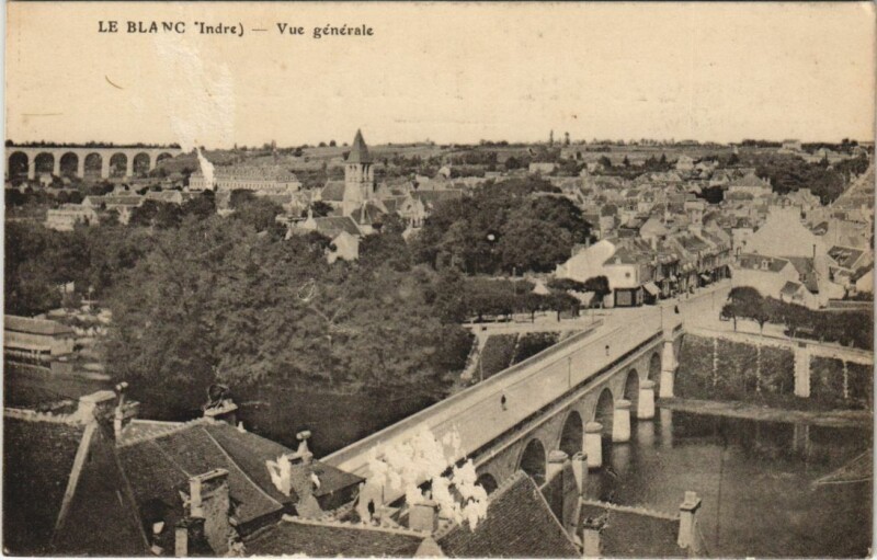 Carte postale ancienne Le Blanc Vue Generale France au Blanc