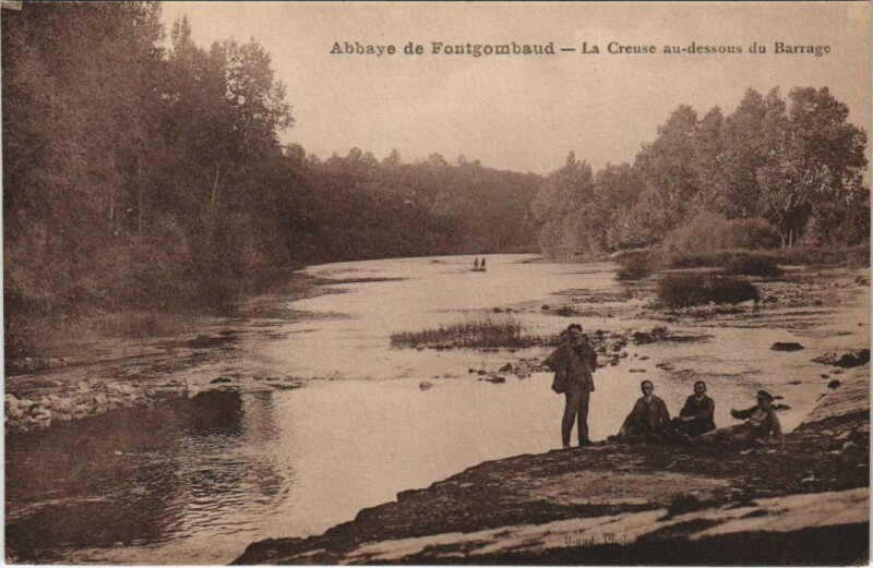 Carte postale ancienne Abbaye de Fontgombaud La Creuse au-dessous du Barrage France