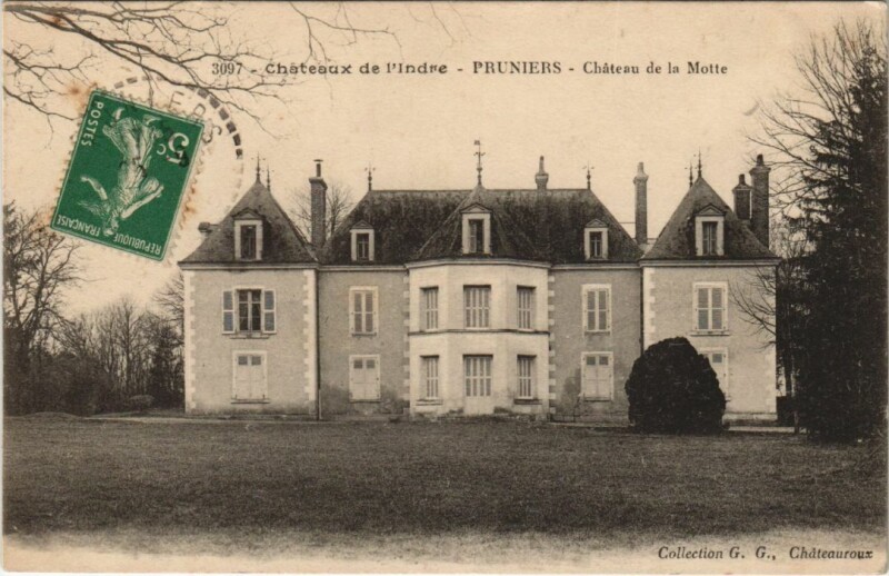 Carte postale ancienne Pruniers Chateau de la Motte France à Pruniers