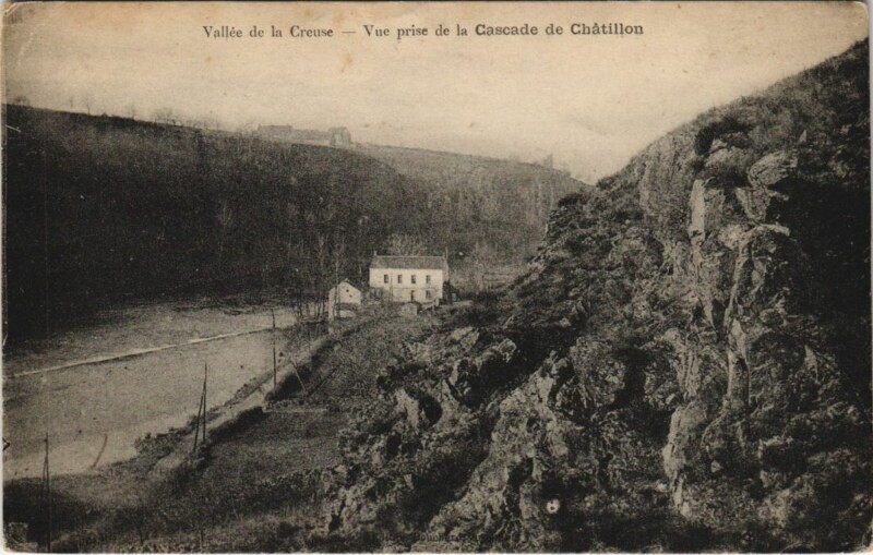 Carte postale ancienne Vue prise de la Cascade de Chatillon France