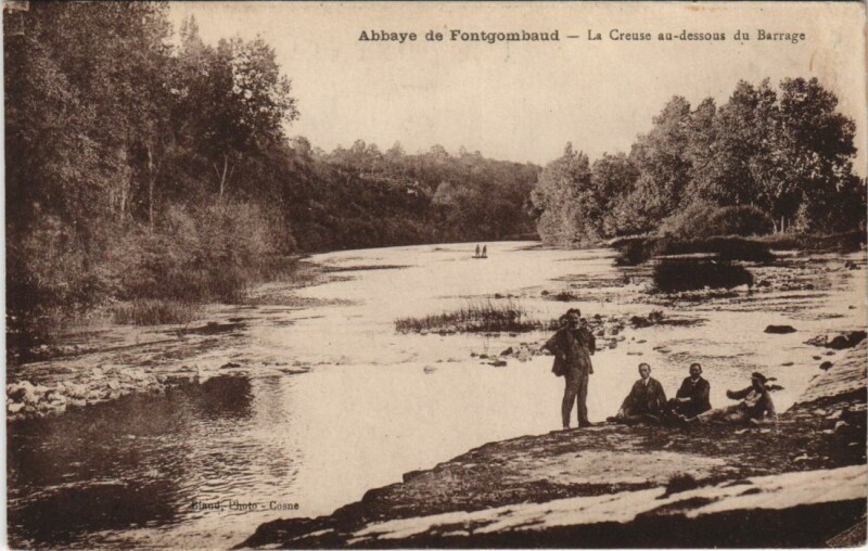 Carte postale ancienne Abbaye de Fontgombaud La Creuse au-dessous du Barrage France