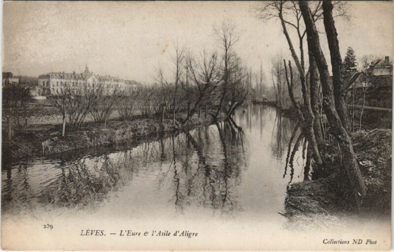 Carte postale ancienne Leves L'Eure et l'Asile d'Aligre