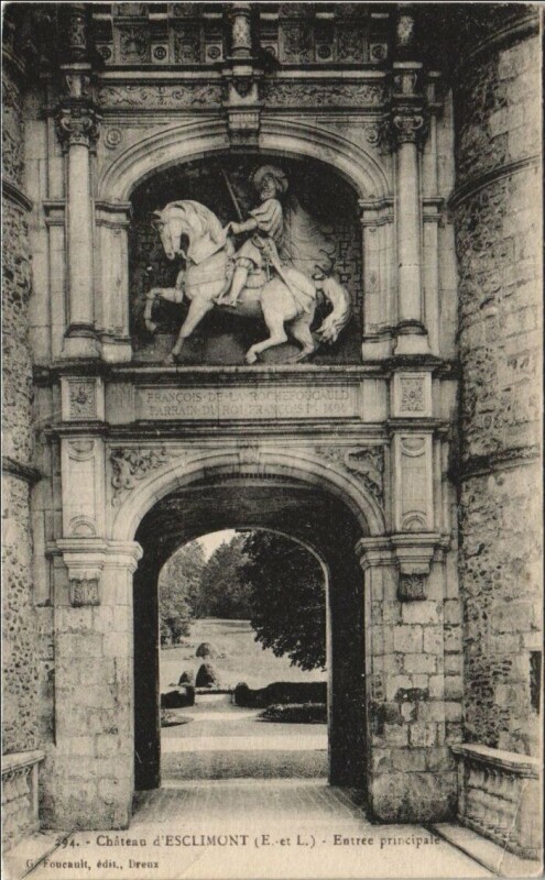 Carte postale ancienne Chateau d'Esclimont - Entree Principale