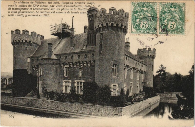 Carte postale ancienne Villebon Le Chateau de Villebon à Villebon