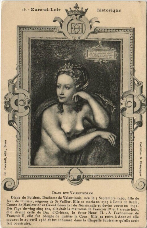 Carte postale ancienne Historique - Diana de Poitiers - Duchesse de Valentinois