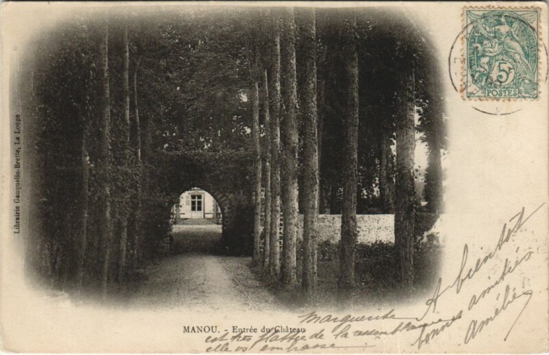Carte postale ancienne Manou Entree du Chateau à Manou