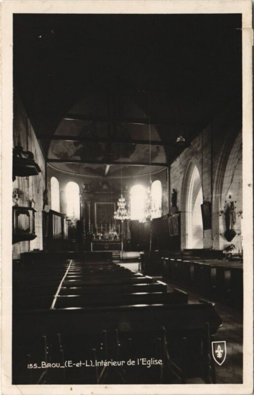 Carte postale ancienne Brou Interieur de l'Eglise
