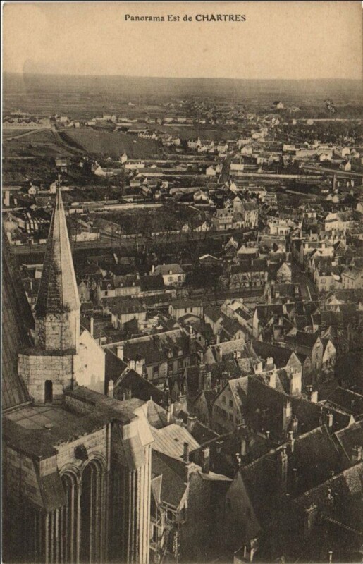 Carte postale ancienne Chartres Panorama Est de Chartres à Chartres