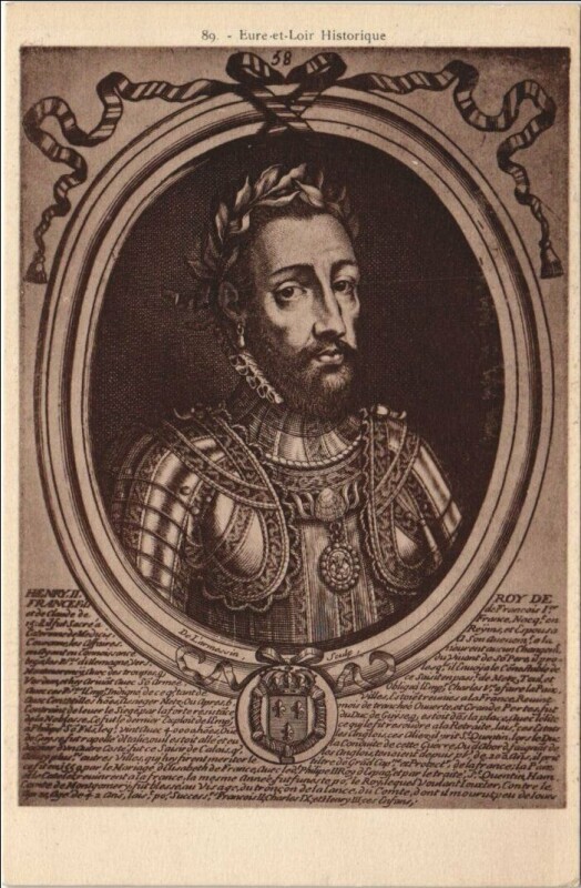 Carte postale ancienne Eure-et-Loir Historique - Henri Ii