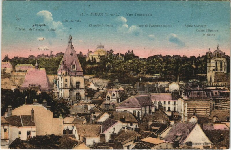 Carte postale ancienne Dreux Vue d'Ensemble à Dreux