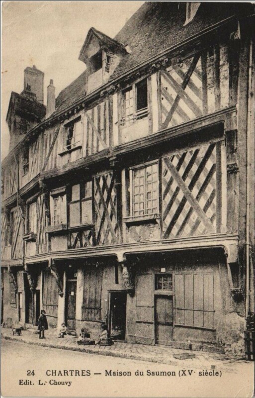 Carte postale ancienne Chartres Maison du Saumon à Chartres