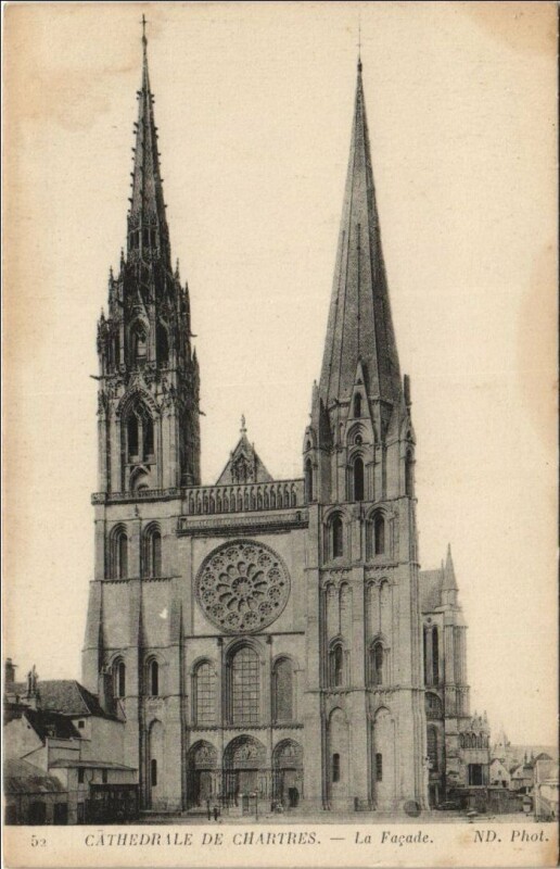 Carte postale ancienne Chartres Cathedrale - La Facade à Chartres