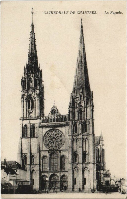 Carte postale ancienne Chartres Cathedrale - La Facade à Chartres