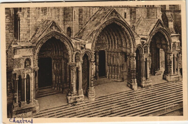 Carte postale ancienne Chartres Le Portail Nord à Chartres