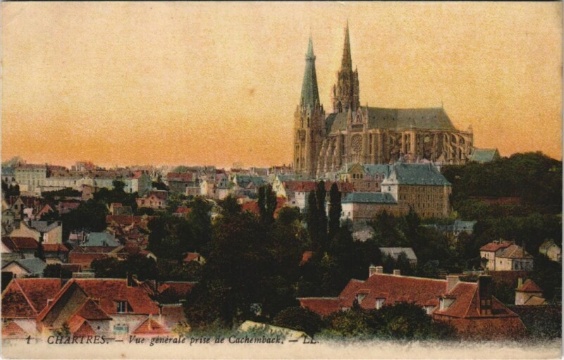 Carte postale ancienne Chartres Vue Generale prise de Cachemback à Chartres