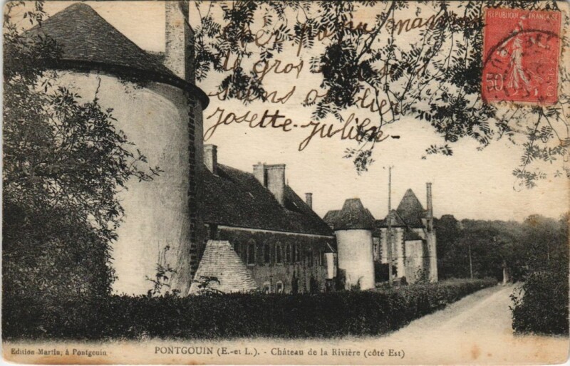 Carte postale ancienne Pontgouin Chateau de la Riviere - Cote Est à Pontgouin