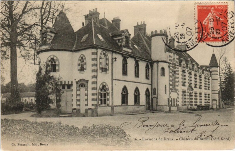 Carte postale ancienne Ozoir-le-Breuil Chateau du Breuil - Cote Nord - Env. de Dreux à Dreux