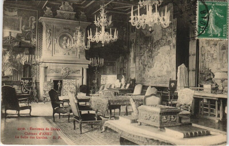 Carte postale ancienne Anet Chateau d'Anet - La Salle des Gardes