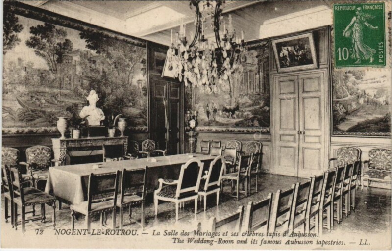 Carte postale ancienne Nogent-le-Rotrou La Salle des Mariages et ses Celebres à Nogent-le-Rotrou