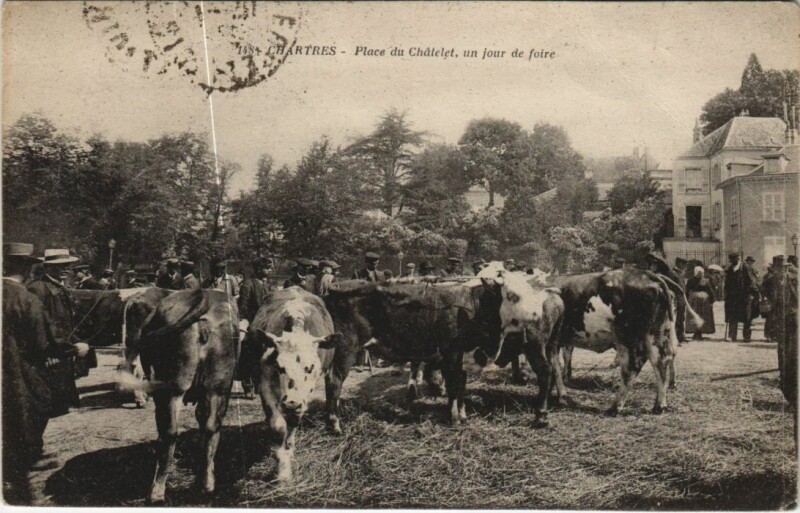 Carte postale ancienne Chartres Place du Chatelet France à Chartres