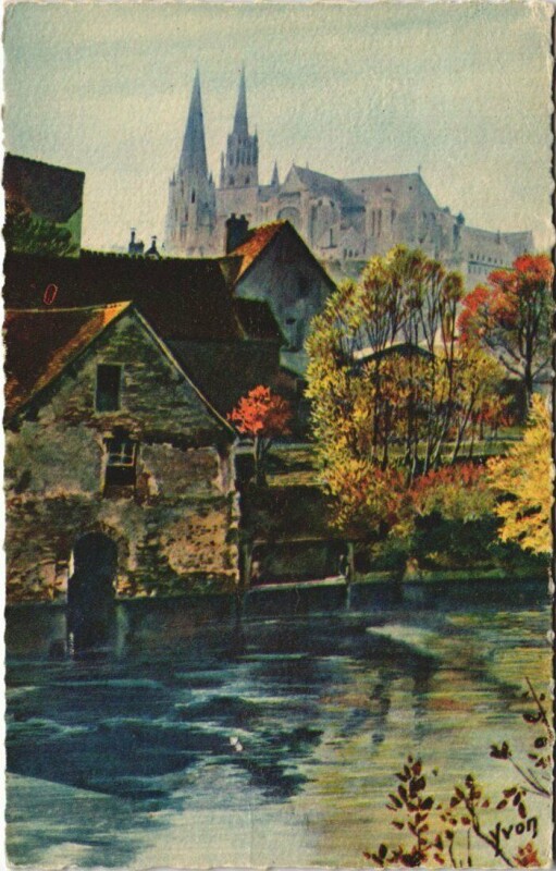 Carte postale ancienne Chartres Matinee de printemps France à Chartres