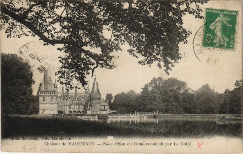 Carte postale ancienne Maintenon Piece d'Eau ou Canal France à Maintenon